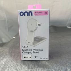 onn 3-in-1 Qi2 Certified Wireless Charging Stand - Foldable