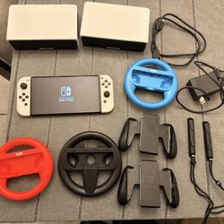 Switch OLED With 128g Micro Sd Card 