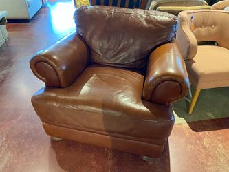 Cozy Caramel Colored Leather Chair