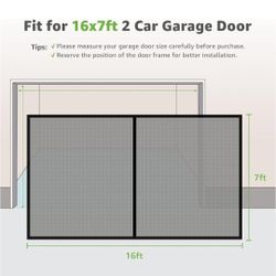 GARAGE  DOOR SCREEN 16X7 FT BLACK