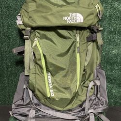 The North Face Terra 50 Green Grey Optifit Hiking Travel Backpack . Fast Ship!