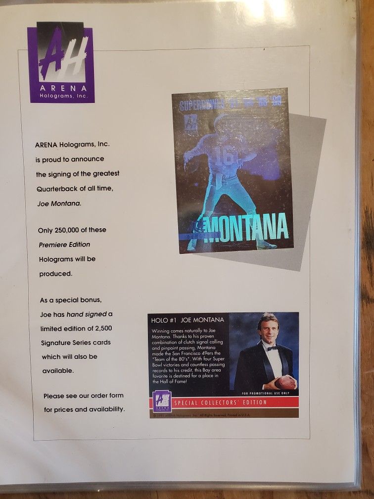 Joe Montana Football Hologram