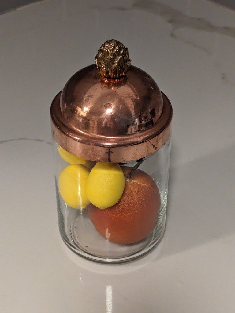 Ruffoni Storage Jar With Copper Lid With Artichoke Detail