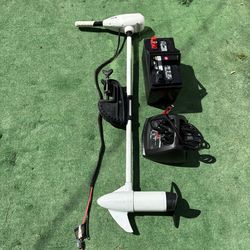 Newport trolling motor, battery and charger.