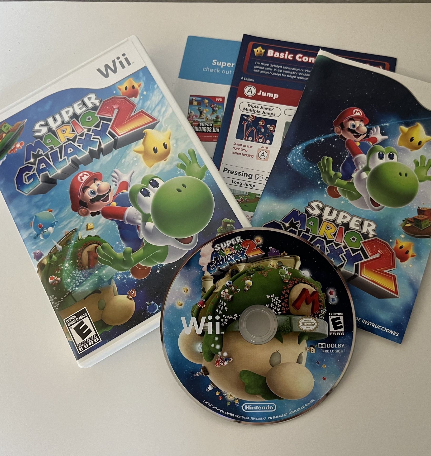 Super Mario Galaxy 2 (Nintendo Wii, 2010) Manual Video Game Case E-Everyone 