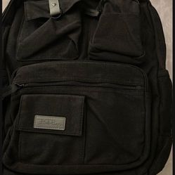 Bella Russo Black Canvas Backpack Laptop Bag 17” 