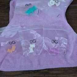 Six Pair Plastic Zero Sz Gauges For Ears