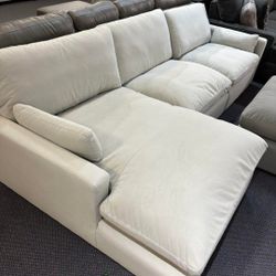 SOPHIE 3 PIECE IVORY RAF SECTIONAL WITH CHAISE