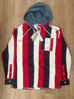 Men’s XS Tommy Hilfiger Denim Hooded Button Up Brand New