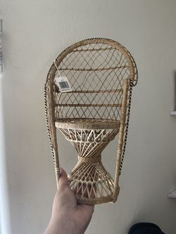 Wicker Chair Plant Stand