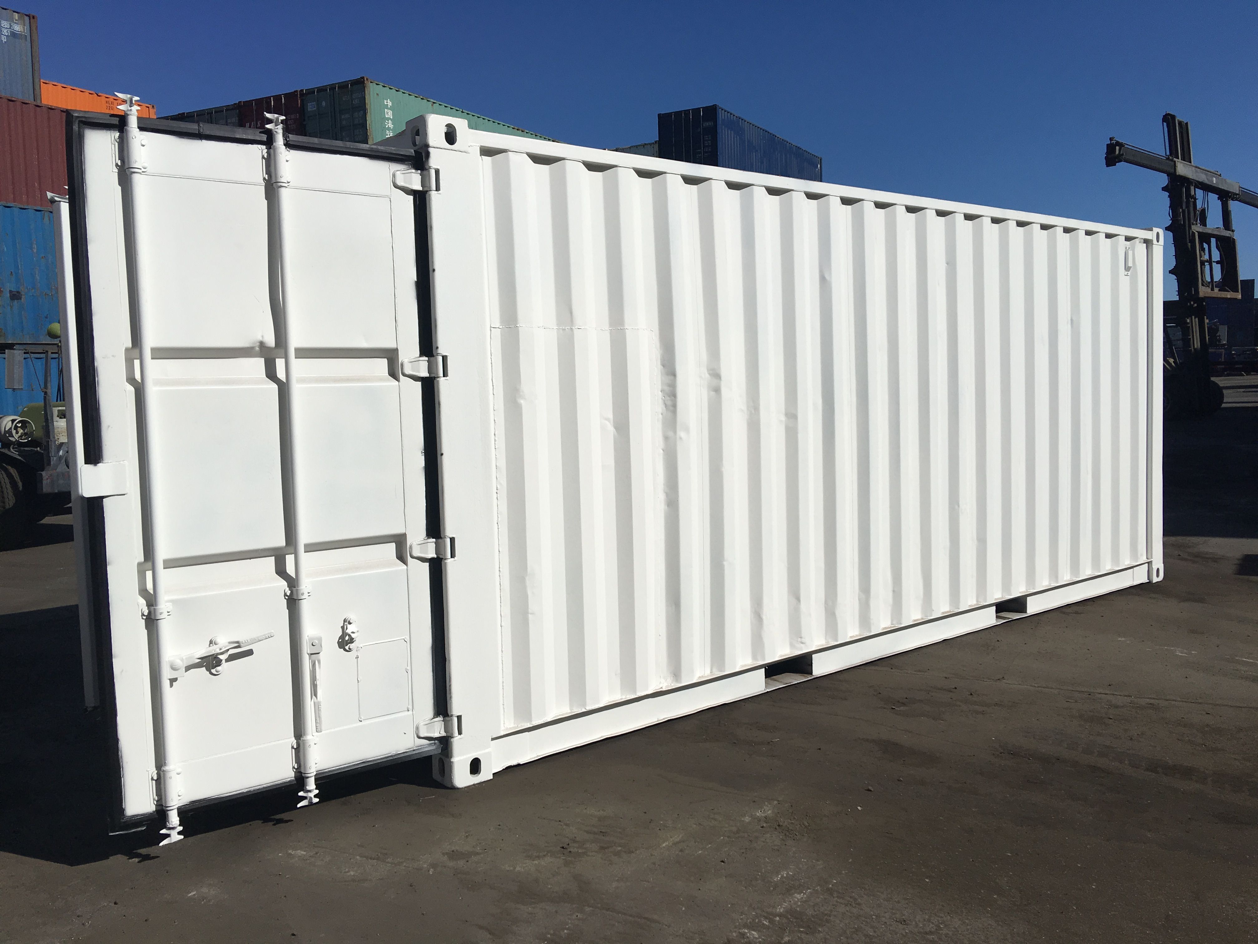 White 20ft container repainted
