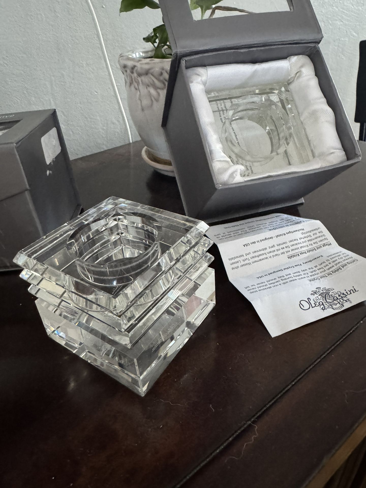 A Pair Of Clear Candle Holders