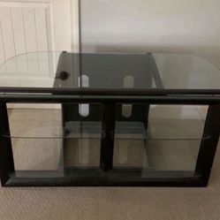 TV Stand With Glass Shelves