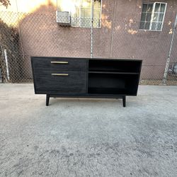 Crate And Barrel Mid Century Modern Media Console Entertainment Center Tv Stand Cabinet Sideboard Credenza .