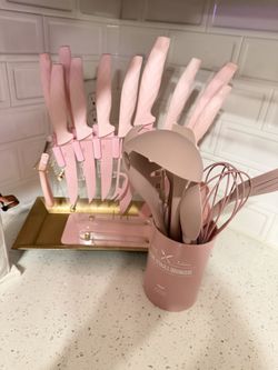 Pink Knife Set And Utincels
