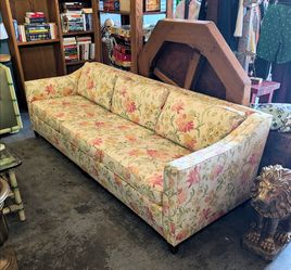 Soft Yellow Floral Sofa at BoneJax