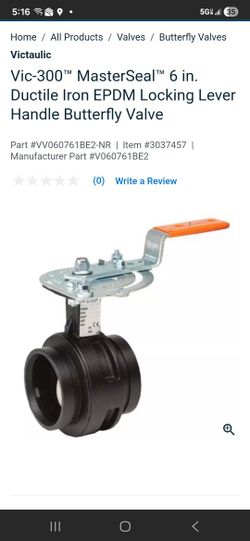 Victaulic 6" Butter Fly Valves