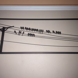 Birds On A Wire Metal Picture Art