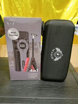 4 IN 1 MULTIFUNCTION JUMP STARTER-COMPRESSOR-POWER BANK-LED LIGHT CAPACITY 12000 MAH .1200A
OUTPUT USB 5V/2. USB2:QC3;12V JUMP STATER.
AIR PUMP OUTPUT