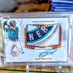 2019 Leaf Trinity Julio Rodriguez RPA Logo Patch Auto PSA 10 