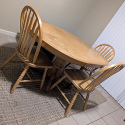 Solid Wood Table With Six Chairs For Sale