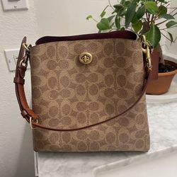 Coach  Signature Jacquard in Leather Hand Bag