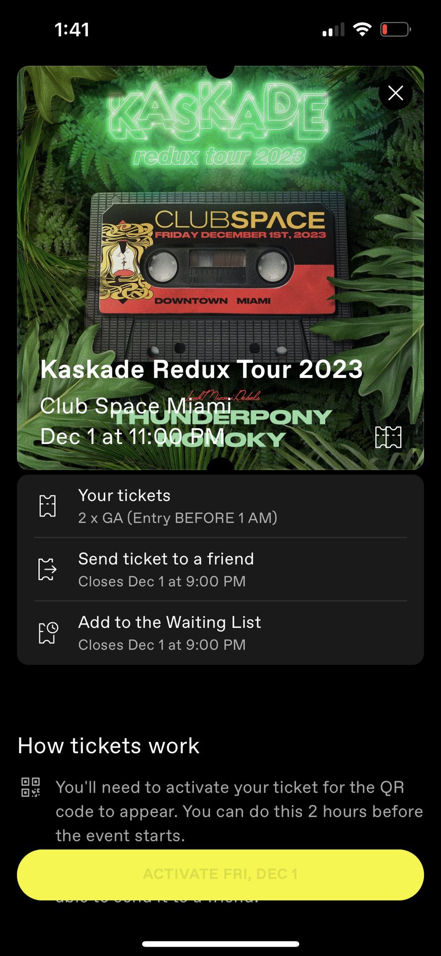 Kaskade Tickets For SPACE MIAMI