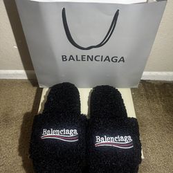 Balenciaga Fur slides