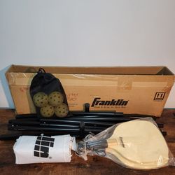 Franklin Sports Half Court Pickleball Starter Set – Net Paddles & Balls