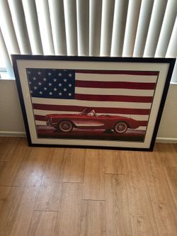 USA flag classic car frame