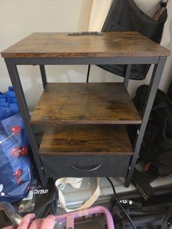 Nightstand with outlet and drawer