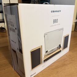 Crosley CR6043A-NA Brio Bluetooth Turntable Shelf System with Included Speakers