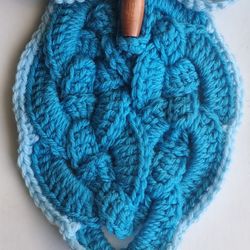 Vintage Crocheted Kitschy Owl Towel Holder