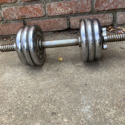 Barbell Dumbbell Adjustable Weight Comes With 6 3lb Plates Fasteners And Bar 