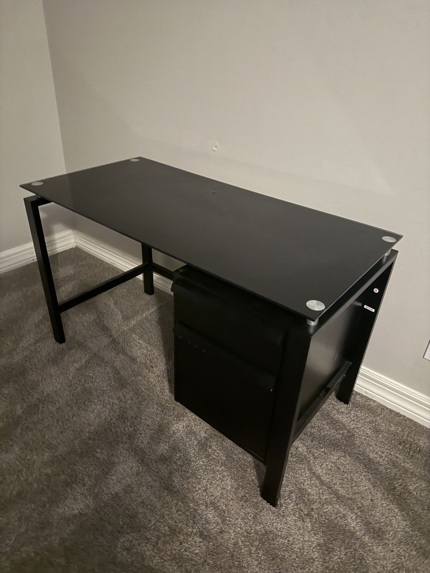 Metal with Glass Top Desk.