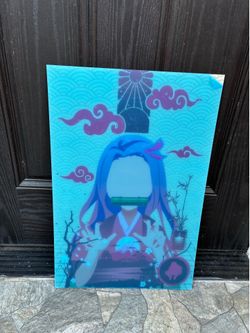 Demon Slayer Shinobu and Nezuko Silhouette Gallery Panda Acrylic Wall Art Poster Large Anime