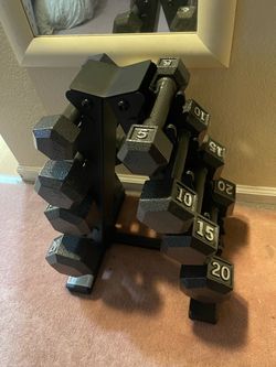 Cap Barbell 100 lb Cast Iron Hex Dumbbell Weight Set