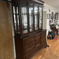 Large Solid Wood China Cabinet 