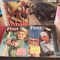 (4) Vintage WW2 Era Saturday Evening Post Magazines