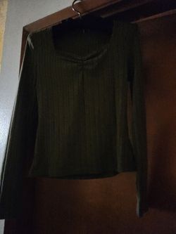 Womens soft green long sleeve top