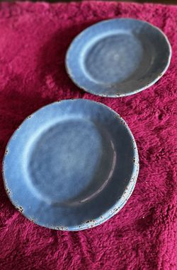 New Set Of Six Blue Melamine Plates