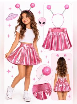 New Girls Pink Alien Halloween Costume Size: 10Y