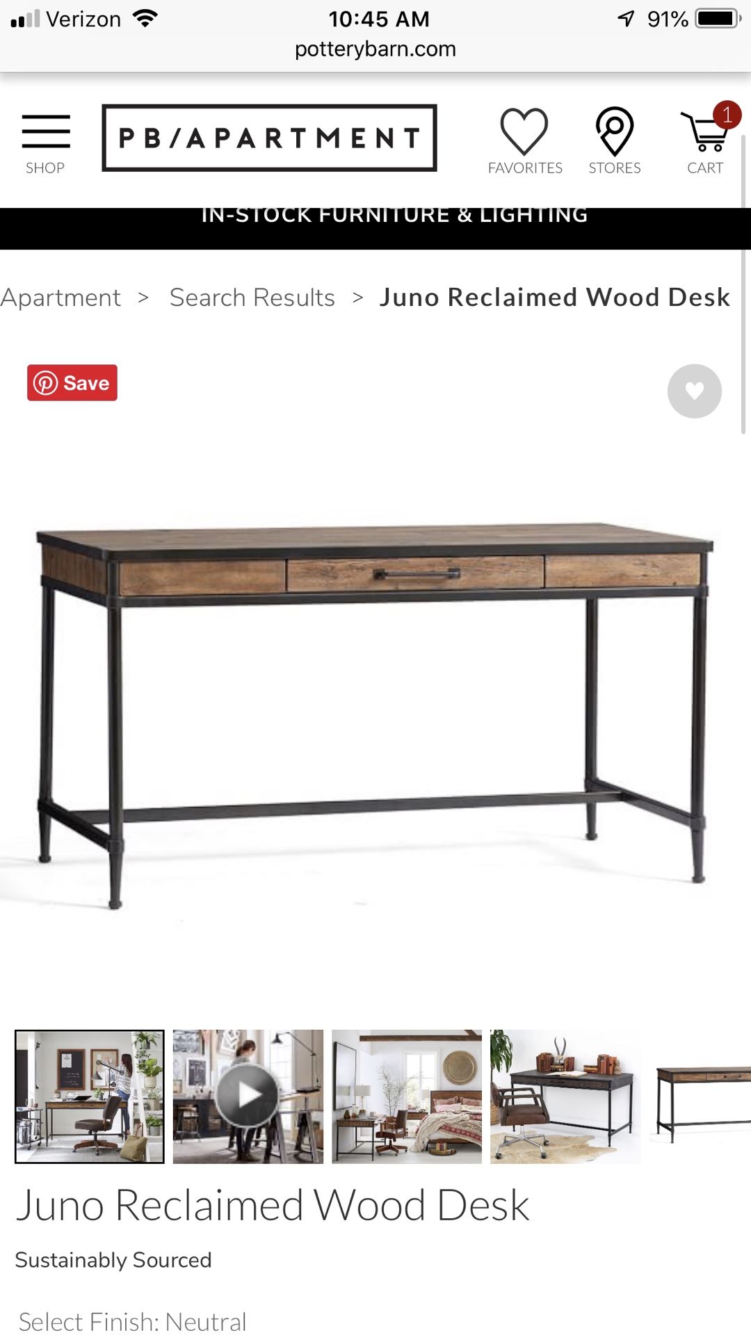 Pottery barn 2024 juno desk