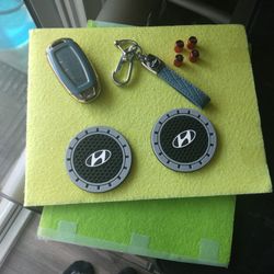 Hyundai Santa Fe Elantra Case Cover And Cup Holder Mat  Valve Stem Caps For Tires  $30