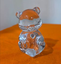 Vintage Fenton Art Glass Heart Bear Figure Paperweight,Handmade in U.S.A.