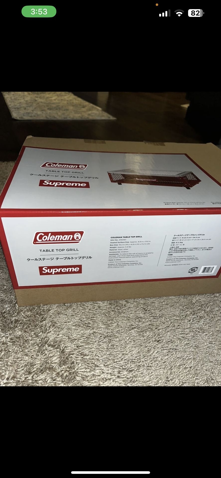 SUPREME/COLEMAN CHARCOAL GRILL (IN HAND) for Sale in Pawtucket, RI
