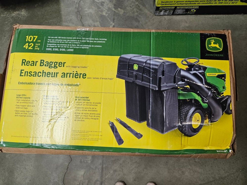 John Deere 42" Deck Mower Rear Bagger
