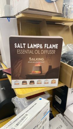 Salt Lamp Salking Salt Lamp & Flame Essential Oil Diffuser