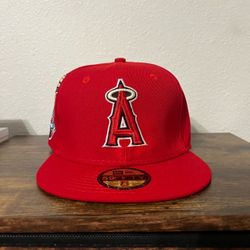 New Era Los Angeles Angels 59FIFTY Red 2002 World Series Fitted Hat 7 3/8