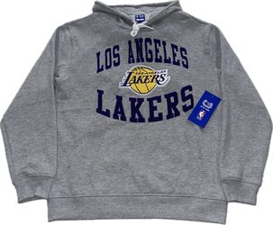 Los Angeles Lakers Gray Hoodie Sweatshirt Mens Medium New Embroidered Ultra Game